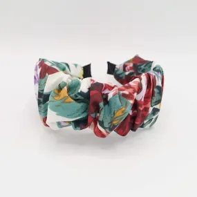 large flower print headband pleated hairband colorful hair accessory for women