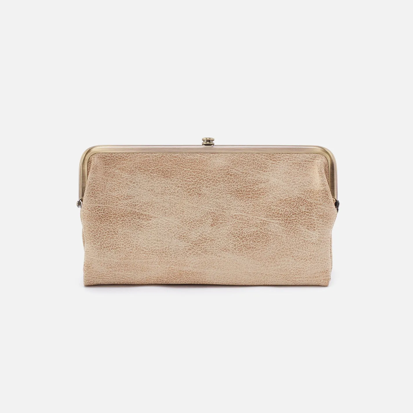 Lauren Clutch-Wallet In Metallic Leather - Gold Leaf