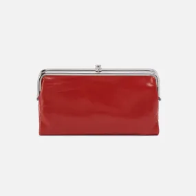 Lauren Clutch-Wallet In Polished Leather - Brick