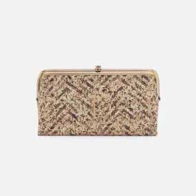 Lauren Clutch-Wallet In Printed Leather - Neutral Mosaic Print