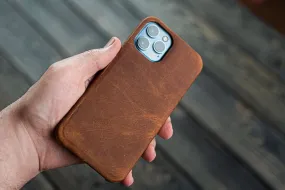 Leather iPhone 12 Mini (5.4") Hard Back Cover - Compatible with MagSafe