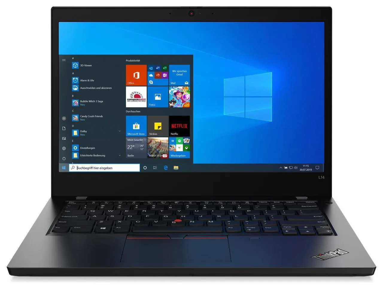 Lenovo ThinkPad L14 14" FHD Laptop - Core i5-10210U 8GB DDR4 256GB SSD Webcam Win 11 Pro x64