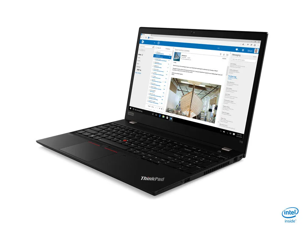 Lenovo ThinkPad T15 Intel® Core™ i5 i5-10210U Laptop 39.6 cm (15.6") Full HD 8 GB DDR4-SDRAM 256 GB SSD Wi-Fi 6 (802.11ax) Windows 10 Pro Black