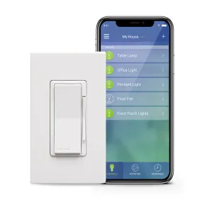 Leviton Decora Smart Wi-Fi 1000W Universal LED/Incandescent Dimmer. Works with Amazon Alexa and Google Assistant, No Hub Required.