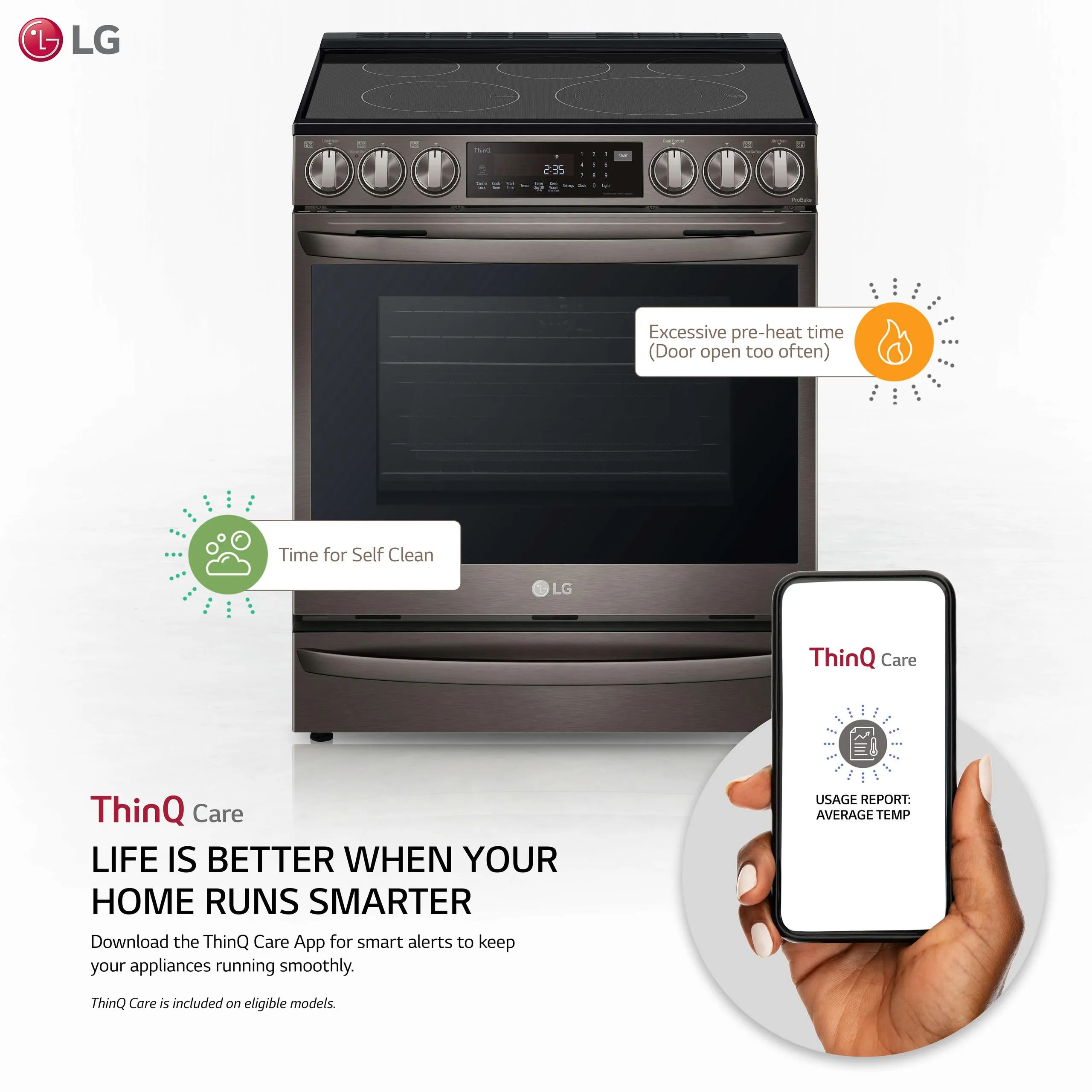 Lg LSEL6337D 6.3 cu ft. Smart Wi-Fi Enabled ProBake Convection® InstaView™ Electric Slide-in Range with Air Fry