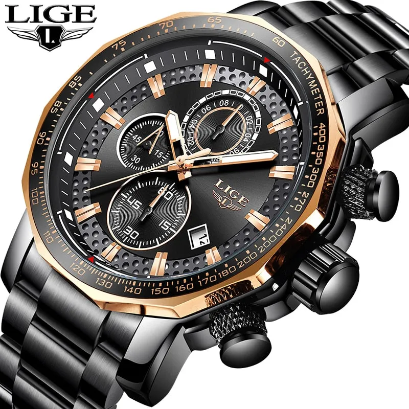 LIGE New Mens Watches Top Brand