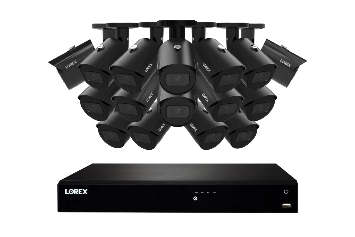 Lorex Fusion Series 4K 16 Camera Capable (Wired or Fusion Wi-Fi) 4TB Wired NVR System with A14 IP Bullet Cameras