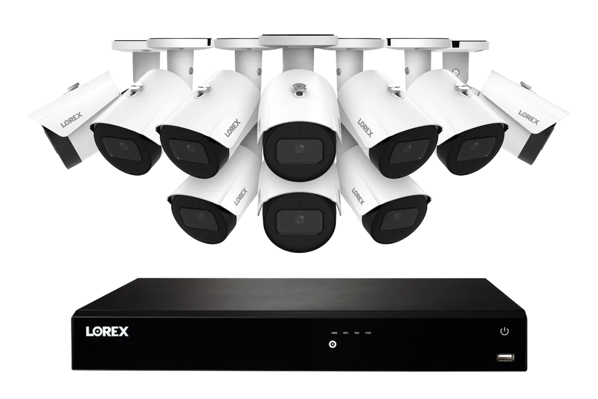 Lorex Fusion Series 4K 16 Camera Capable (Wired or Fusion Wi-Fi) 4TB Wired NVR System with A14 IP Bullet Cameras