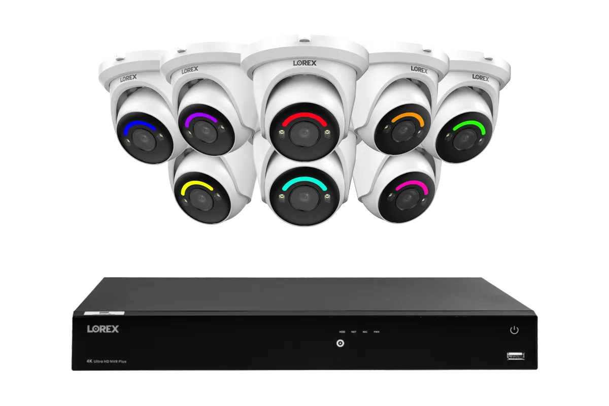 Lorex Fusion Series 4K 16 Camera Capable (Wired or Fusion Wi-Fi) 4TB Wired NVR System with H12 Wired 4K IP Dome Cameras