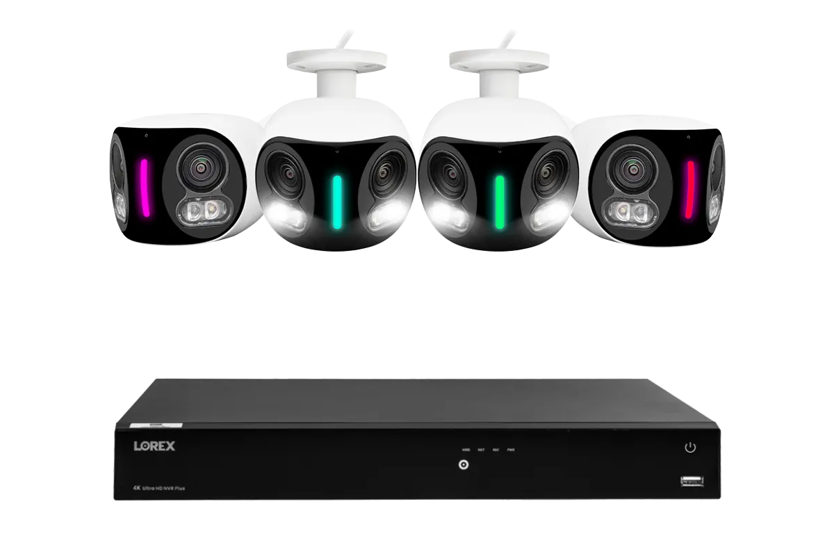 Lorex Fusion Series 4K 16 Camera Capable (Wired or Fusion Wi-Fi) 4TB Wired NVR System with H20 IP Dual Lens Cameras