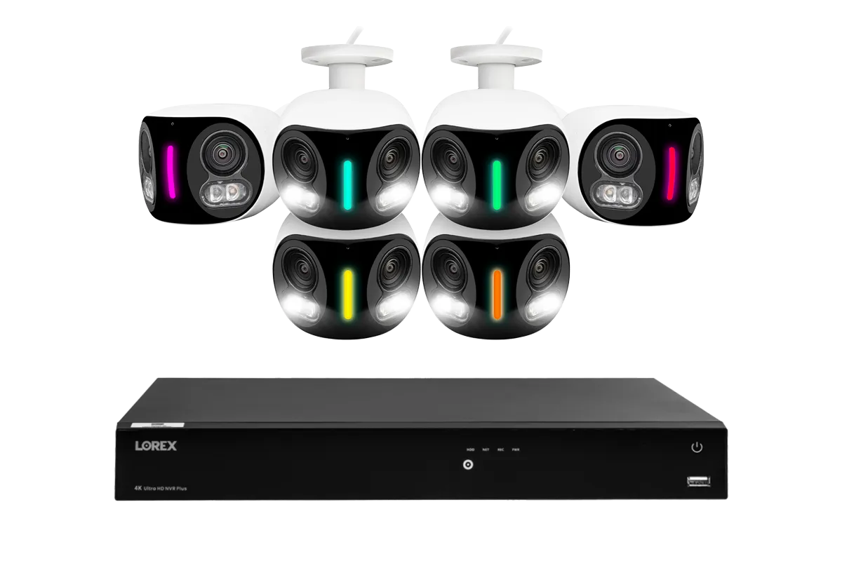 Lorex Fusion Series 4K 16 Camera Capable (Wired or Fusion Wi-Fi) 4TB Wired NVR System with H20 IP Dual Lens Cameras