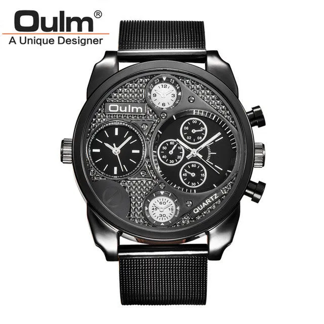 Luxury Brand Oulm Watches Men Full Steel Quart Watch Big Design Business Male Casual Military Wristwatch relojes hombre