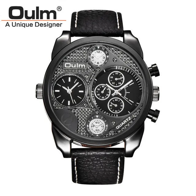 Luxury Brand Oulm Watches Men Full Steel Quart Watch Big Design Business Male Casual Military Wristwatch relojes hombre