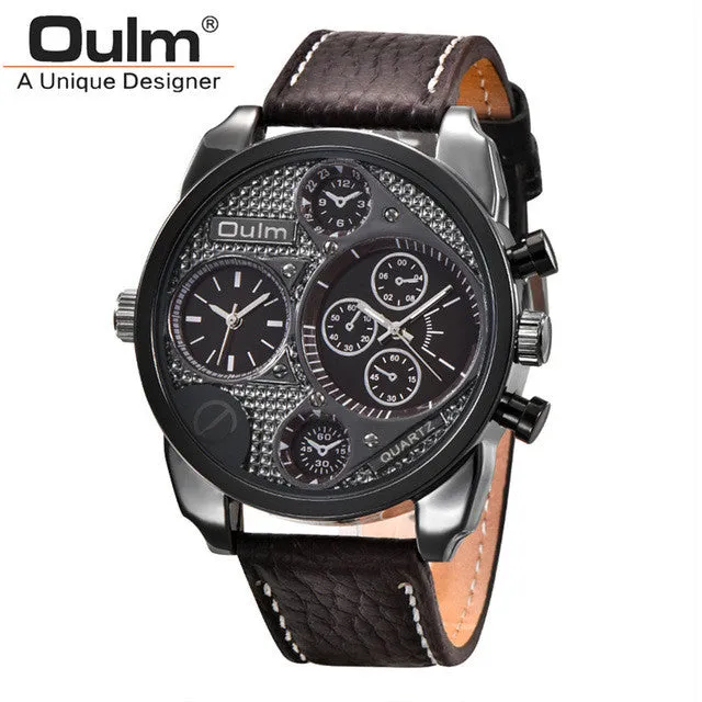 Luxury Brand Oulm Watches Men Full Steel Quart Watch Big Design Business Male Casual Military Wristwatch relojes hombre