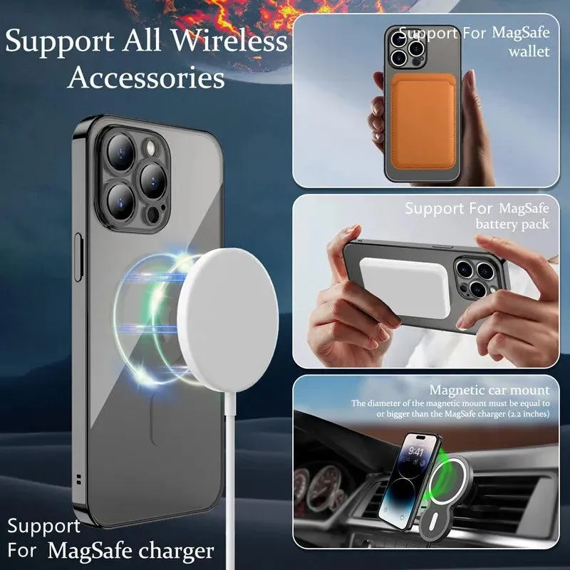 Magsafe Fashion Plating Lens Protector Case For iPhone