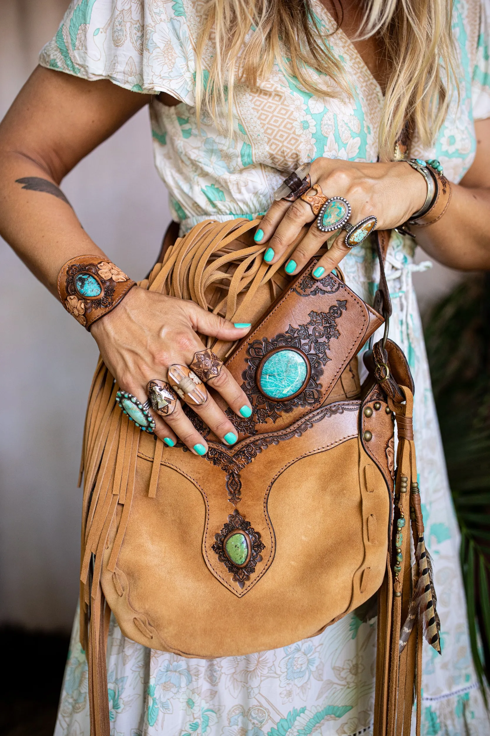 Mandala Wallet with Amazonite