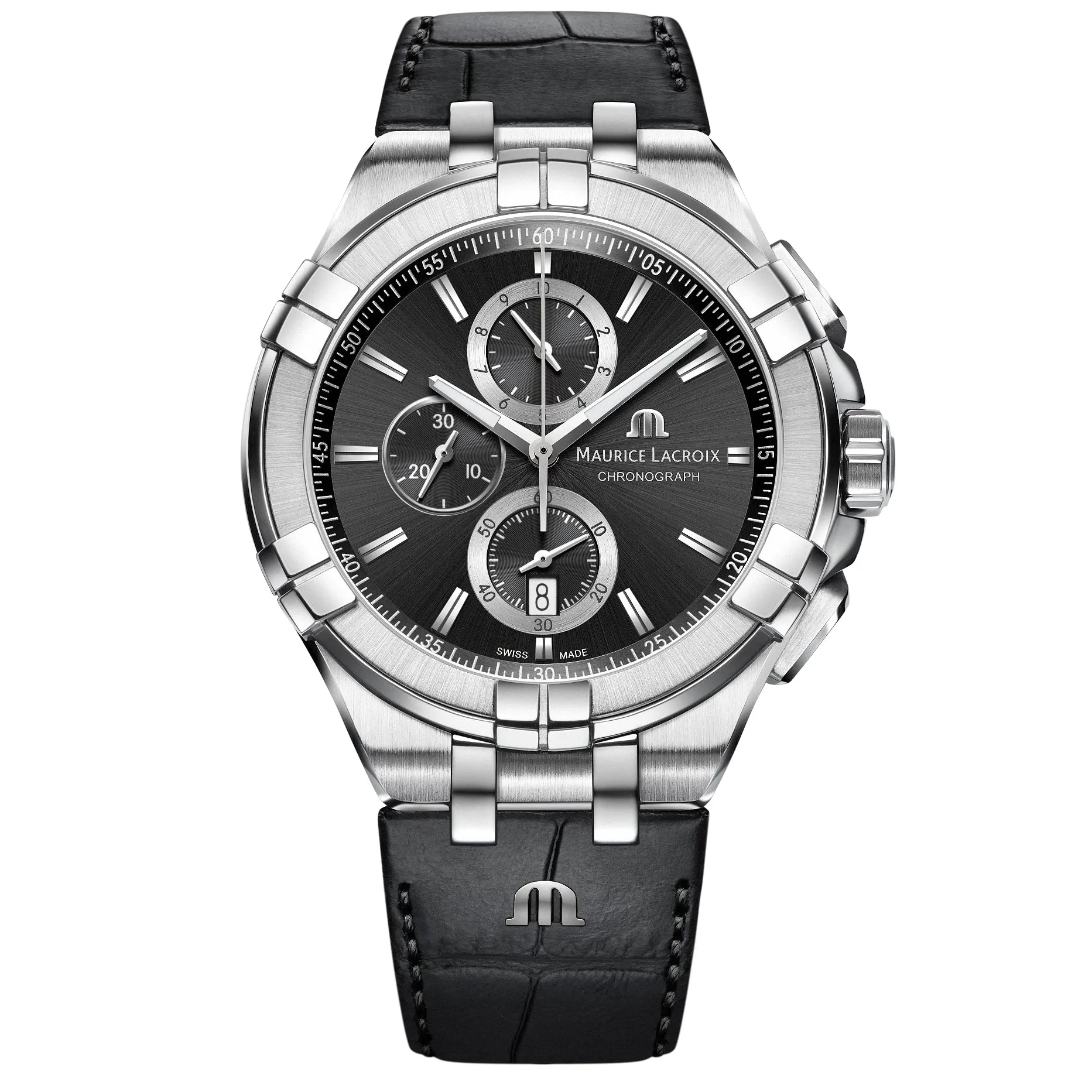 Maurice Lacroix Men's Black Aikon Chronograph Watch AI1018-SS001-330-1