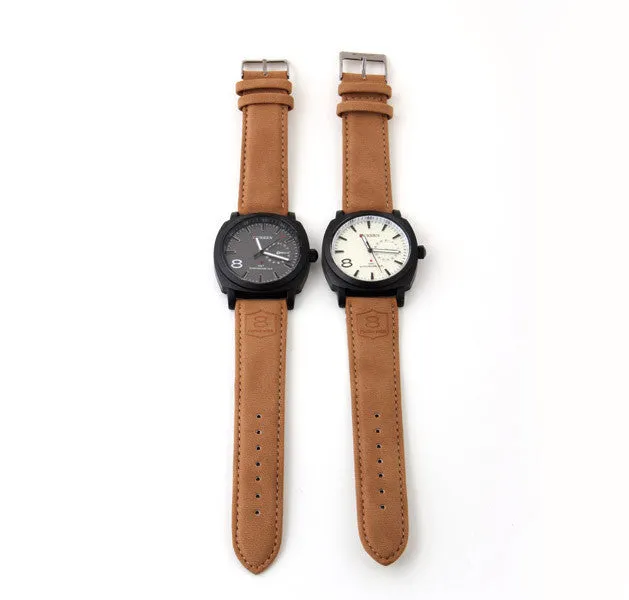 Men Fashion Business Quartz watch Men sport Watches Military Watches Men Corium Leather Strap army wristwatch