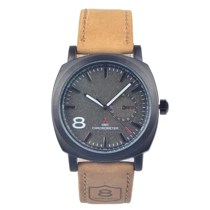 Men Fashion Business Quartz watch Men sport Watches Military Watches Men Corium Leather Strap army wristwatch