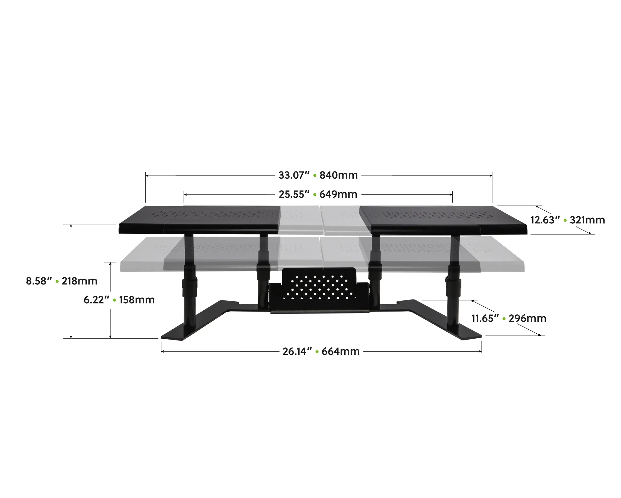 Metal Art ErgoTwin Height Adjustable Dual Monitor Stand