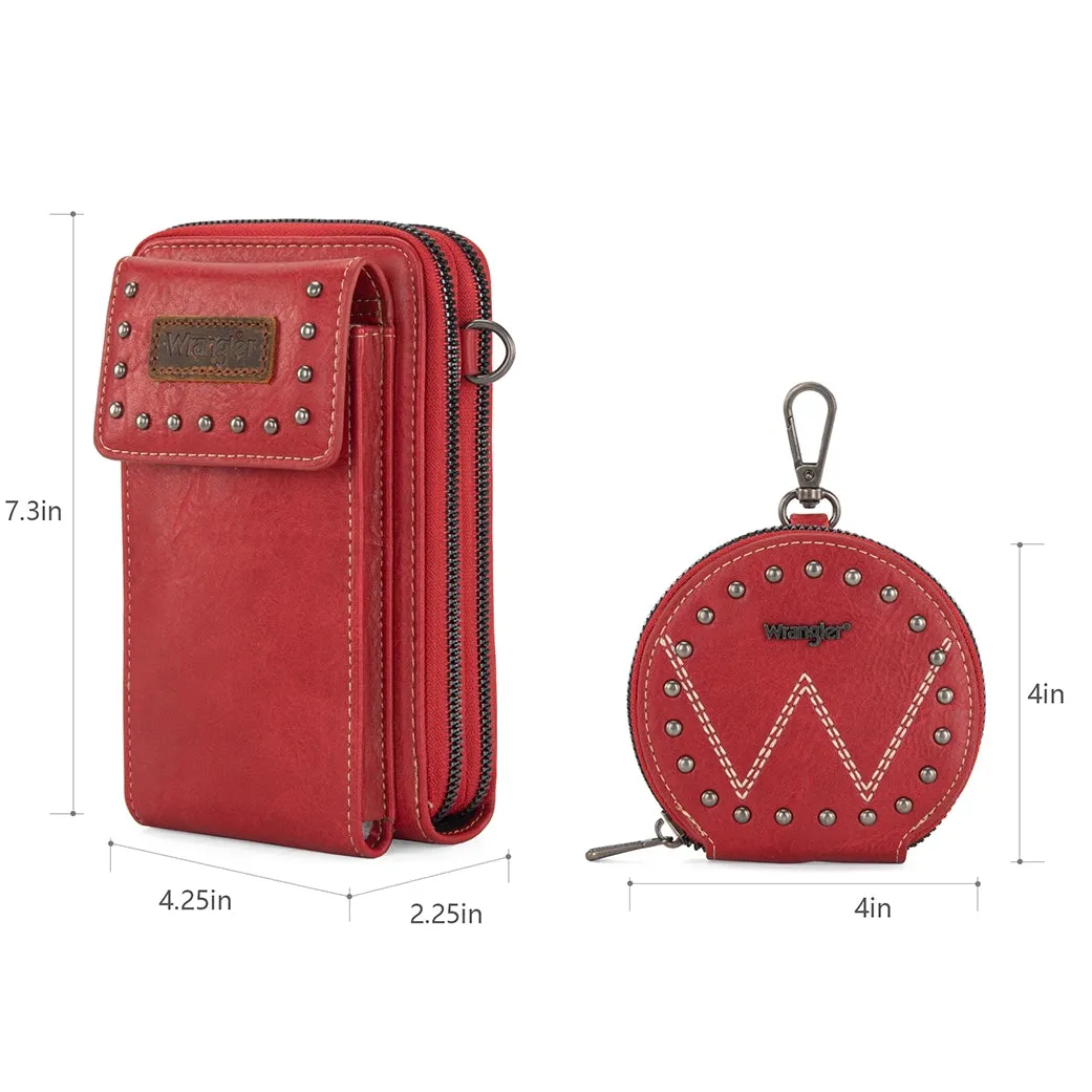 Montana West Wrangler Red Cell Phone Crossbody with Coin Pouch