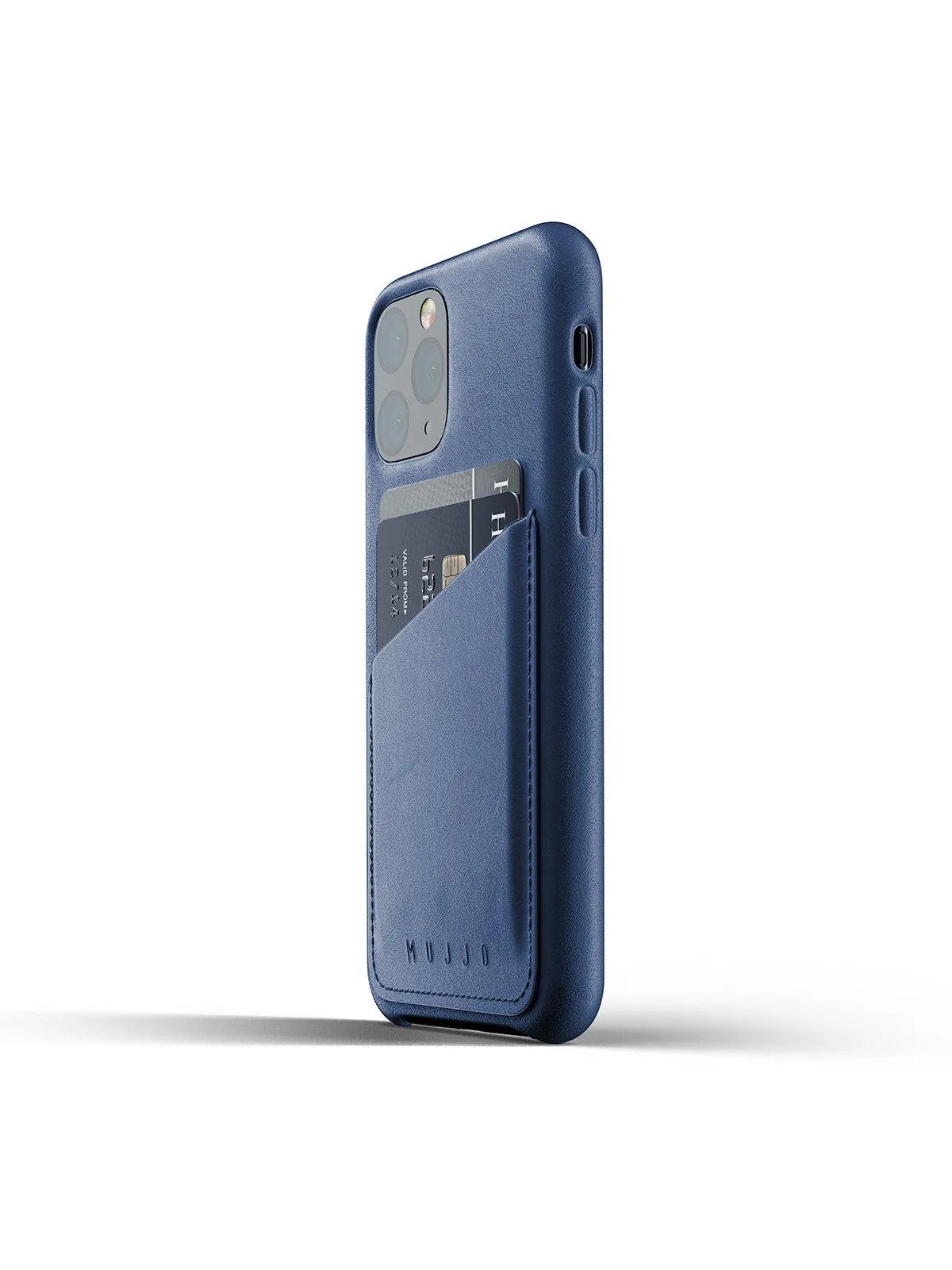 Mujjo Full Leather Wallet Case for iPhone 11 Pro Monaco Blue