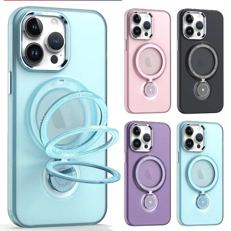 Multifunction Magnetic Wireless Charge Case With 360 Rotation Stand For iPhone