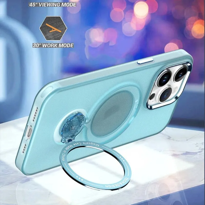 Multifunction Magnetic Wireless Charge Case With 360 Rotation Stand For iPhone