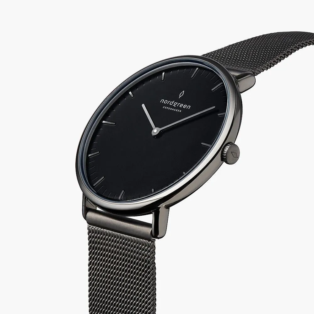 Native - BUNDLE Black Dial Gun Metal | Gun Metal Mesh / Navy Nylon / Black Leather Strap