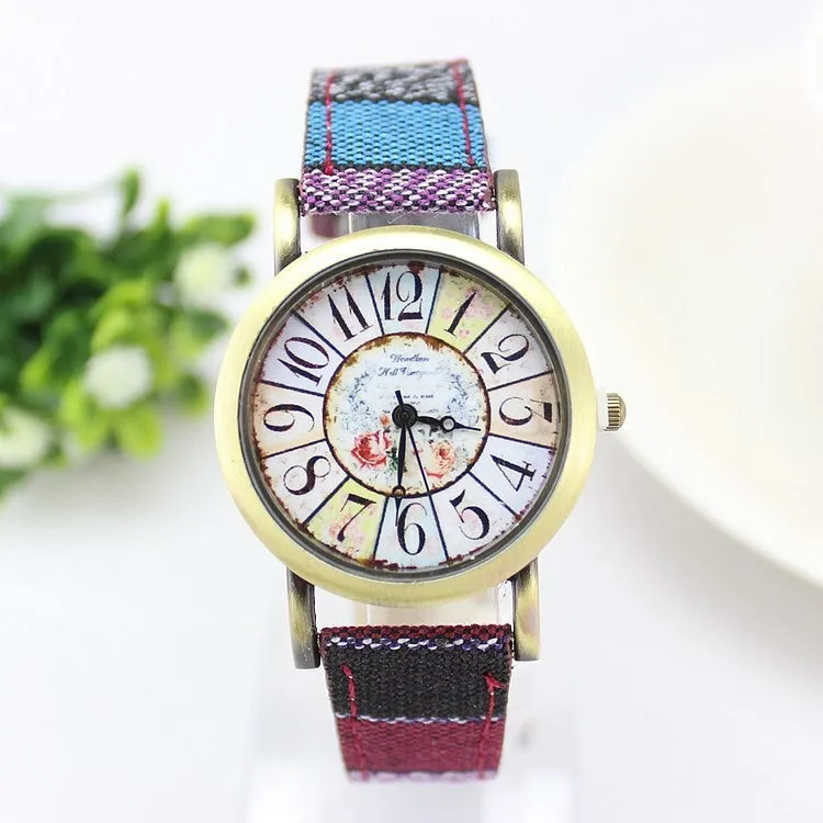 New Arrive Bohemia Vintage Women Watch Fashion Leather Sport Quartz Watch Cartoon Women Dress Watches Brass Clock Relojes Mujer