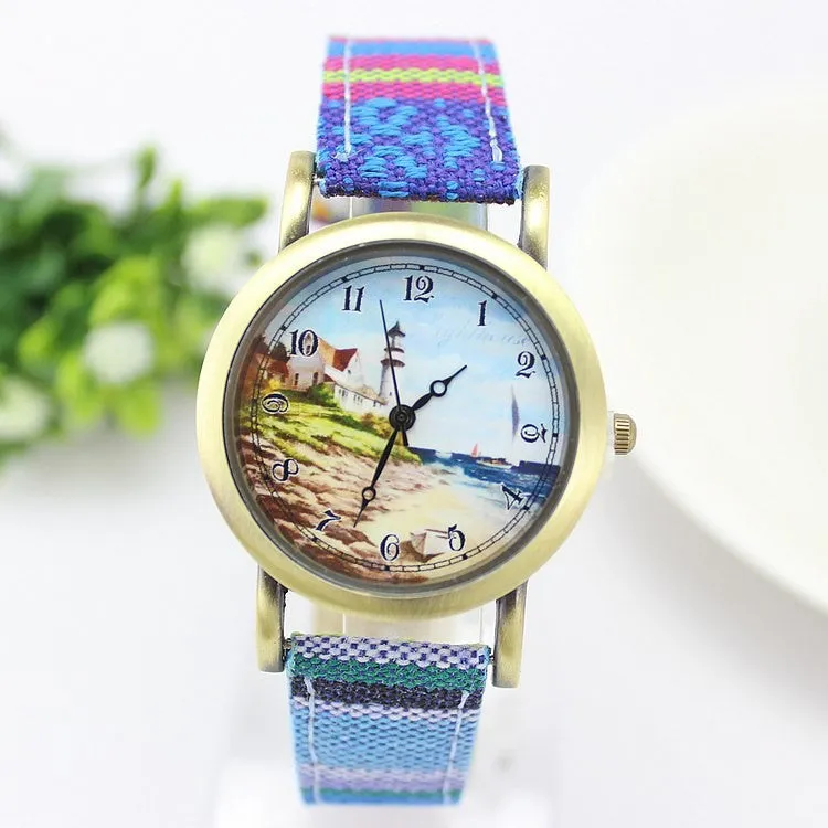 New Arrive Bohemia Vintage Women Watch Fashion Leather Sport Quartz Watch Cartoon Women Dress Watches Brass Clock Relojes Mujer