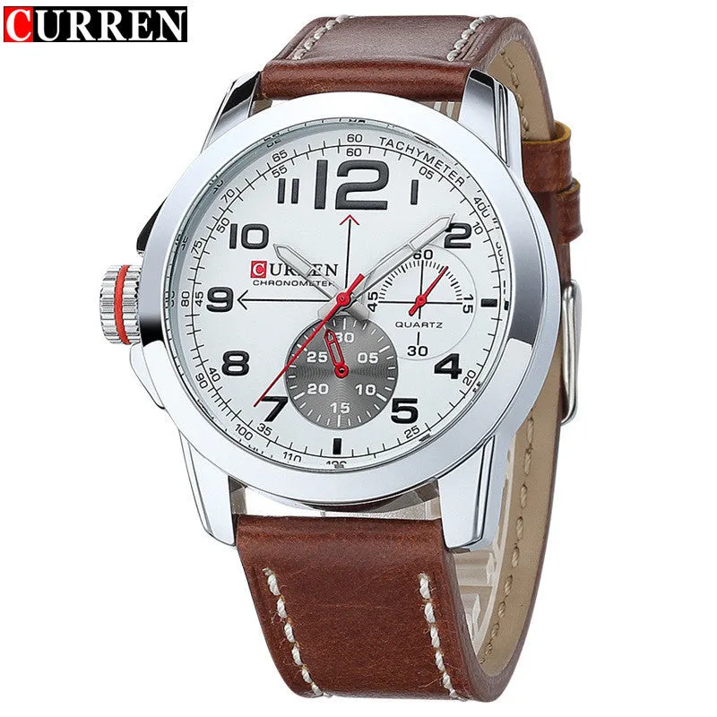 New CURREN Brand Luxury Men Watches Men's Casual Quartz Watch Leather Strap Waterproof Men Military Sport Wristwatches