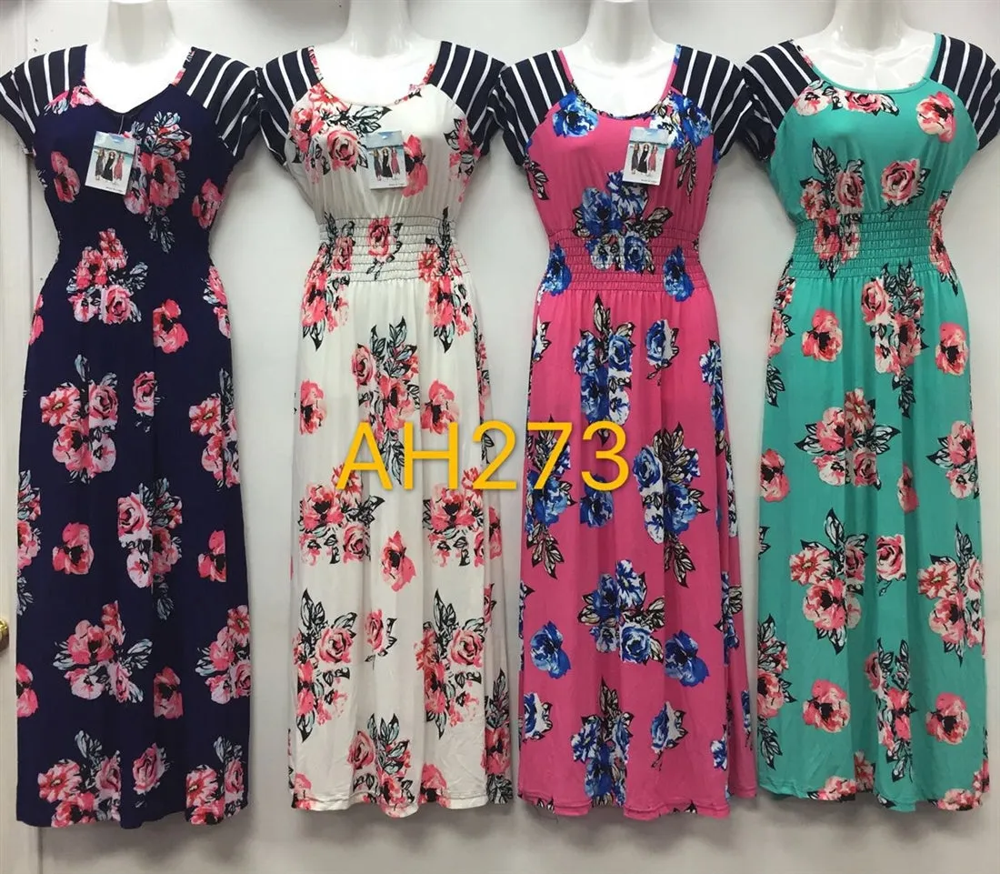 NYC Wholesale Fashion Long Maxi Flower Dresses Summer Sundresses, AH273