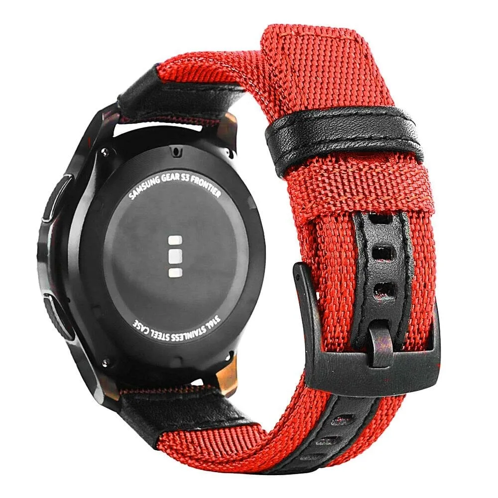 Nylon and Leather Watch Straps Compatible with Xiaomi Band 8 Pro