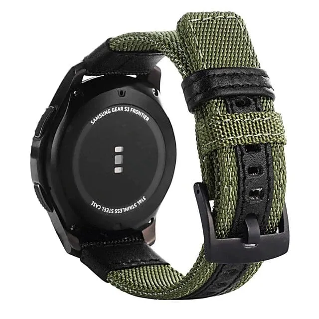 Nylon and Leather Watch Straps Compatible with Xiaomi Band 8 Pro