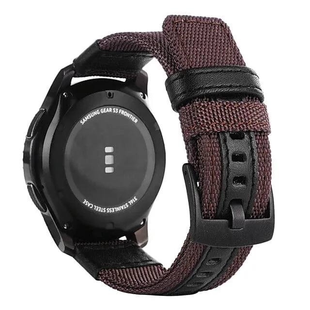 Nylon and Leather Watch Straps Compatible with Xiaomi Band 8 Pro