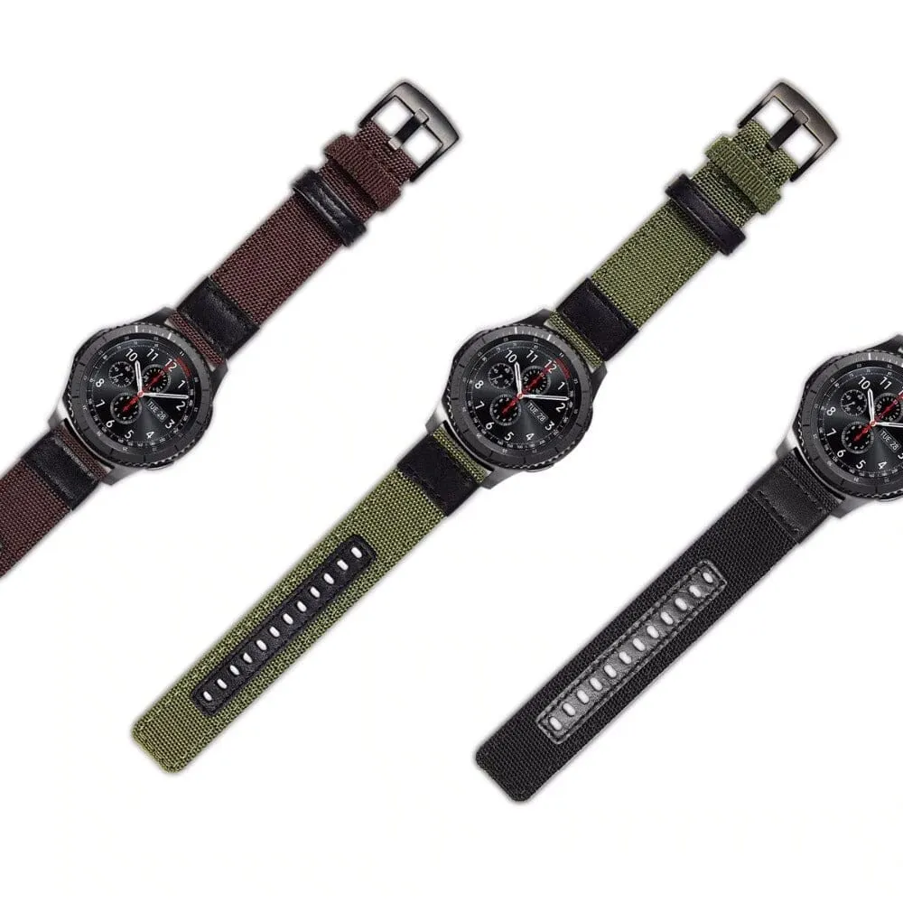 Nylon and Leather Watch Straps Compatible with Xiaomi Band 8 Pro