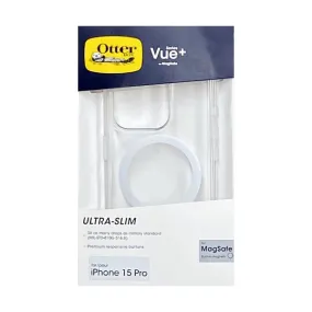 OtterBox iPhone 15 Pro Vue  Series Antimicrobial Protective Phone Case - Clear (77-93022) MagSafe Compatible