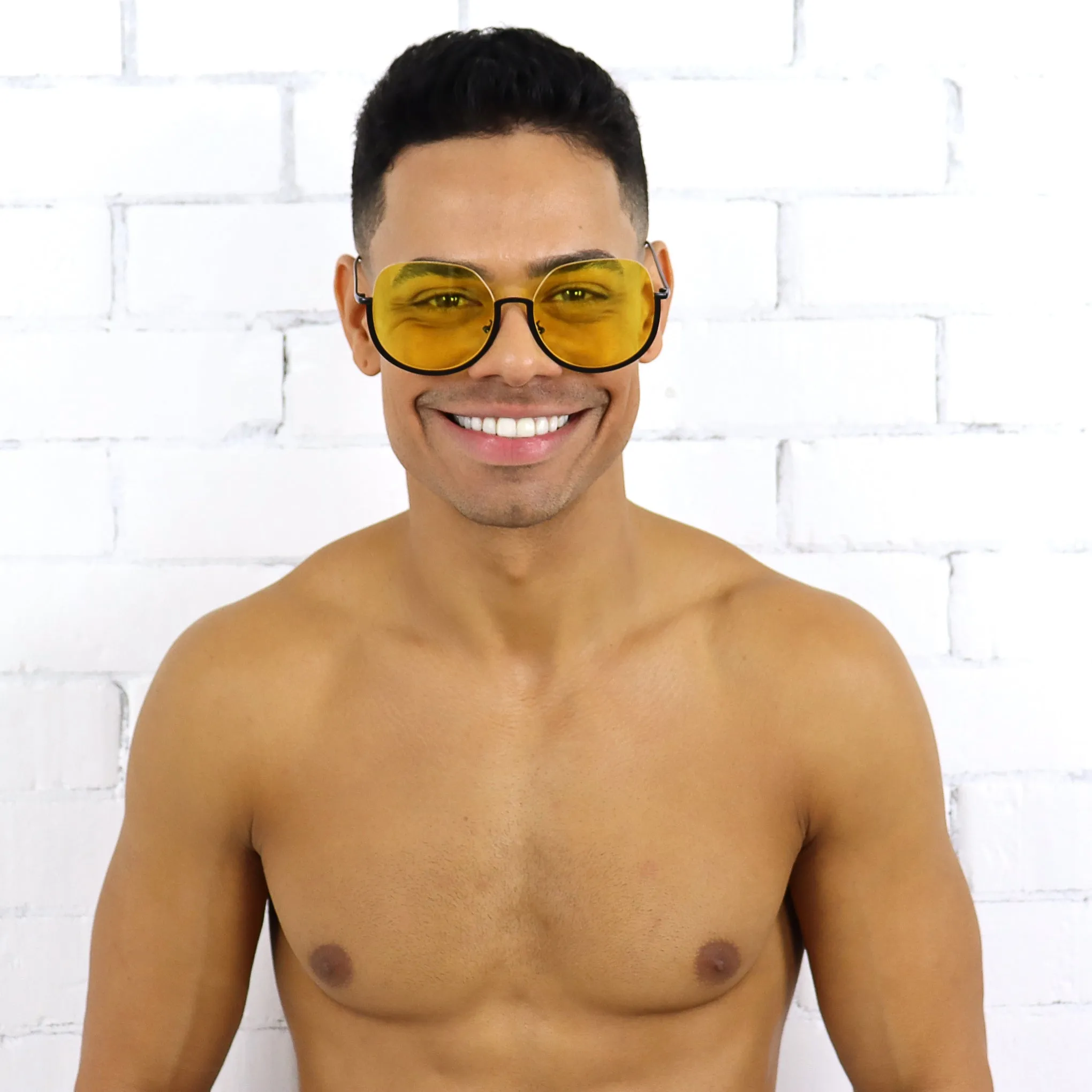 Oversized Realness Sunglasses - Yellow