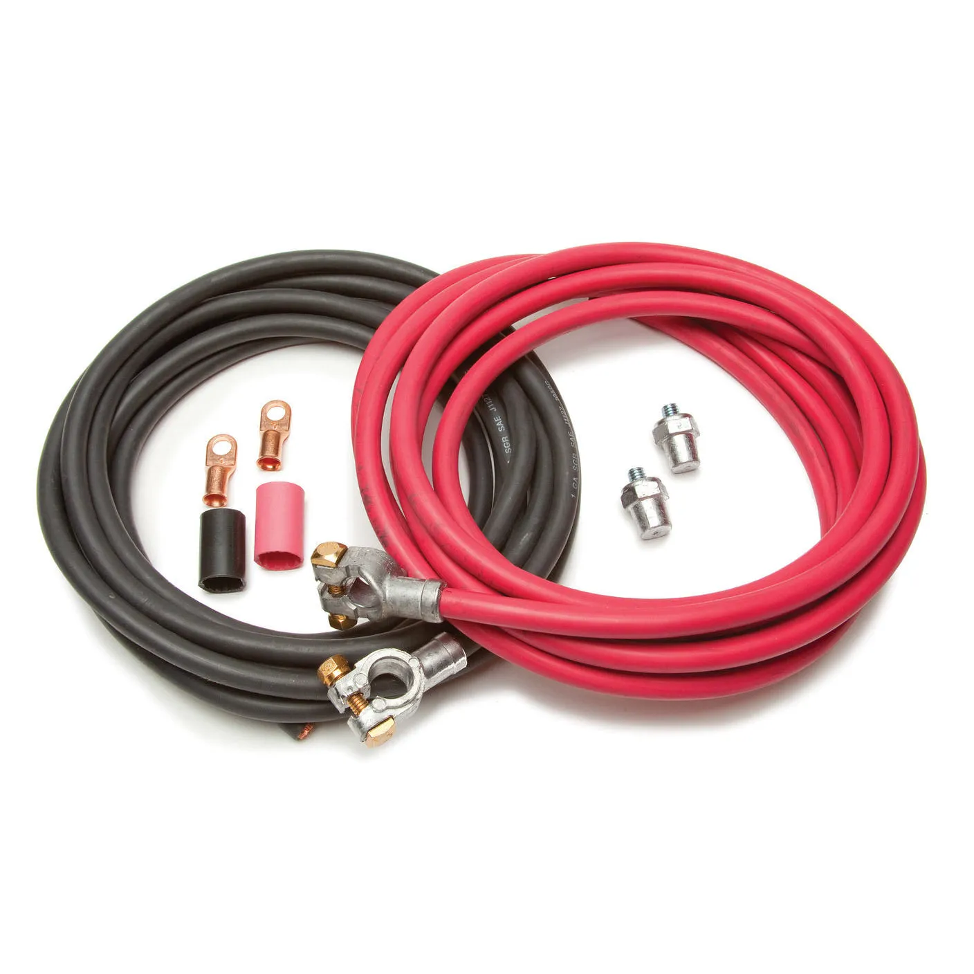 Painless Performance Battery Cable Kit - Top Mount Battery Terminals - Post Adapters/Terminals/Heat Shrink Included - Copper - 16 Ft. Red/16 Ft. Black