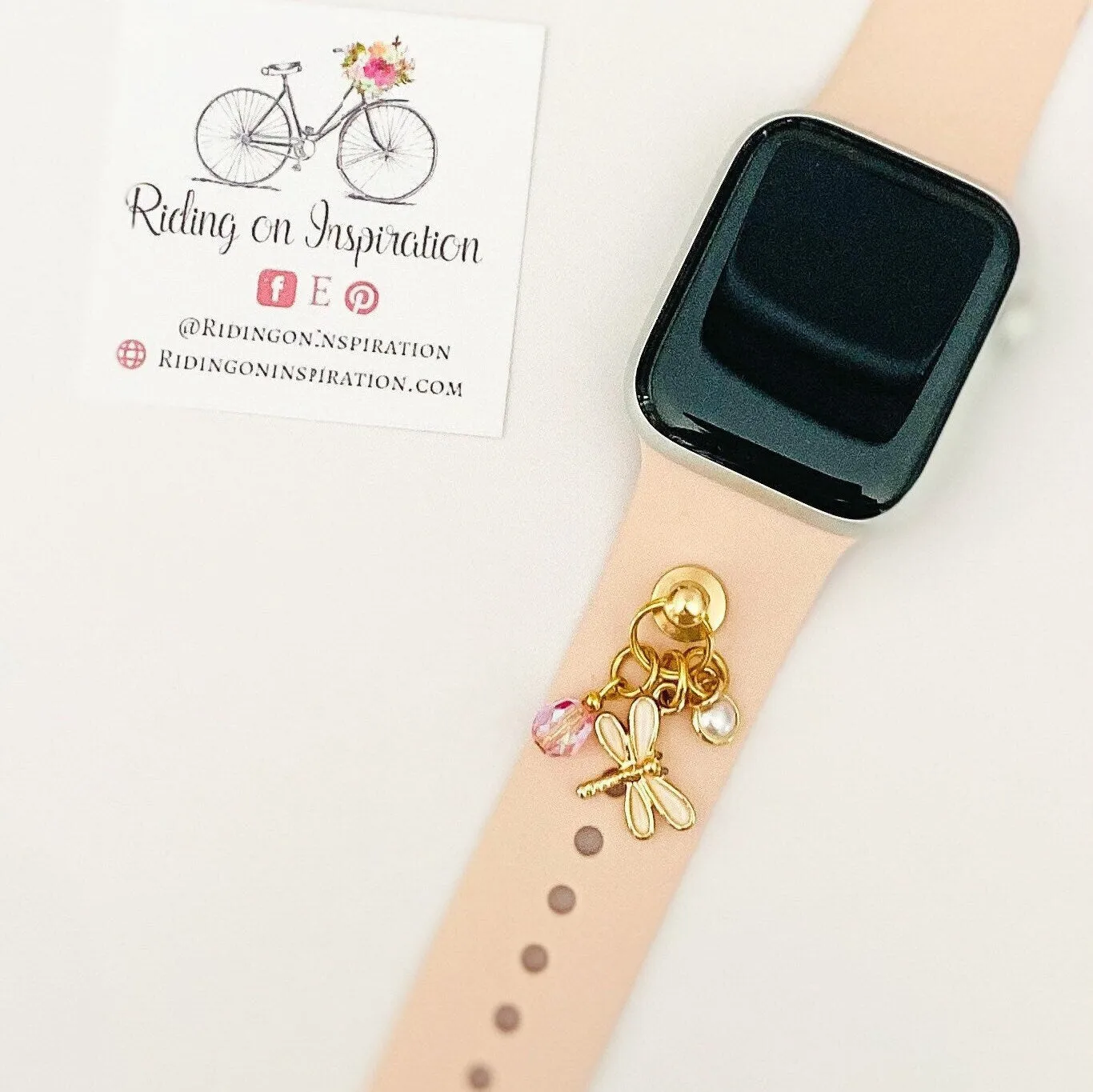 Pink Dragonfly Watchband Charms, Apple Watchbands, Personalized Jewelry, Dragonfly Jewelry