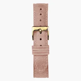 Pink Leather Watch Strap - Gold - 36mm