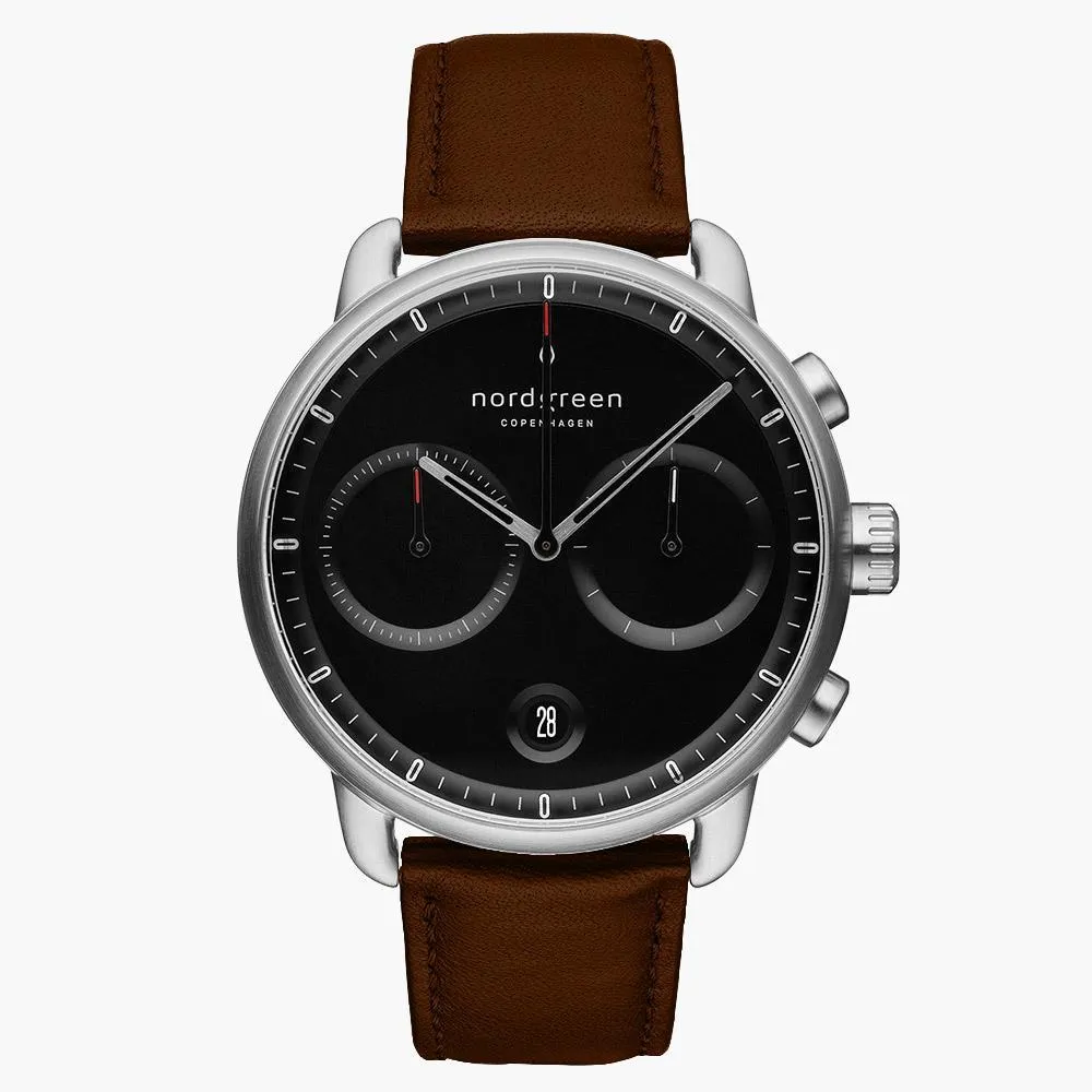 Pioneer | Black Dial - Dark Brown Leather