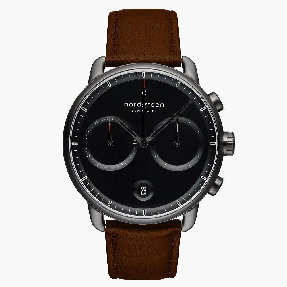 Pioneer | Black Dial - Dark Brown Leather