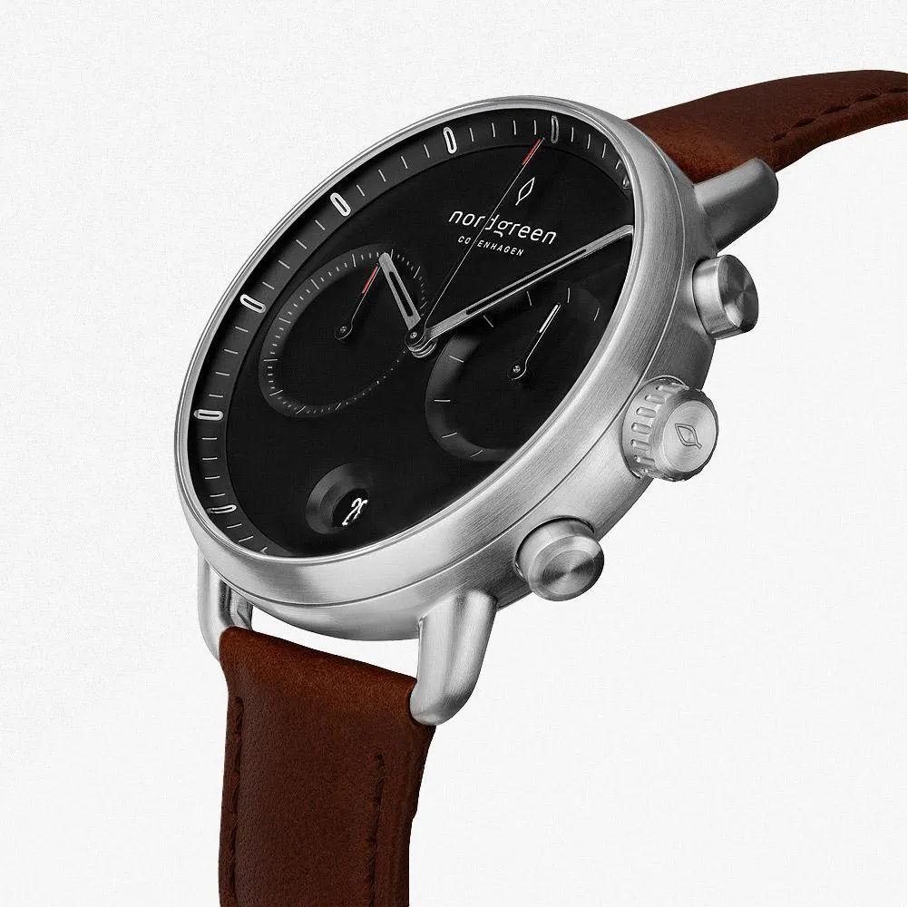 Pioneer | Black Dial - Dark Brown Leather