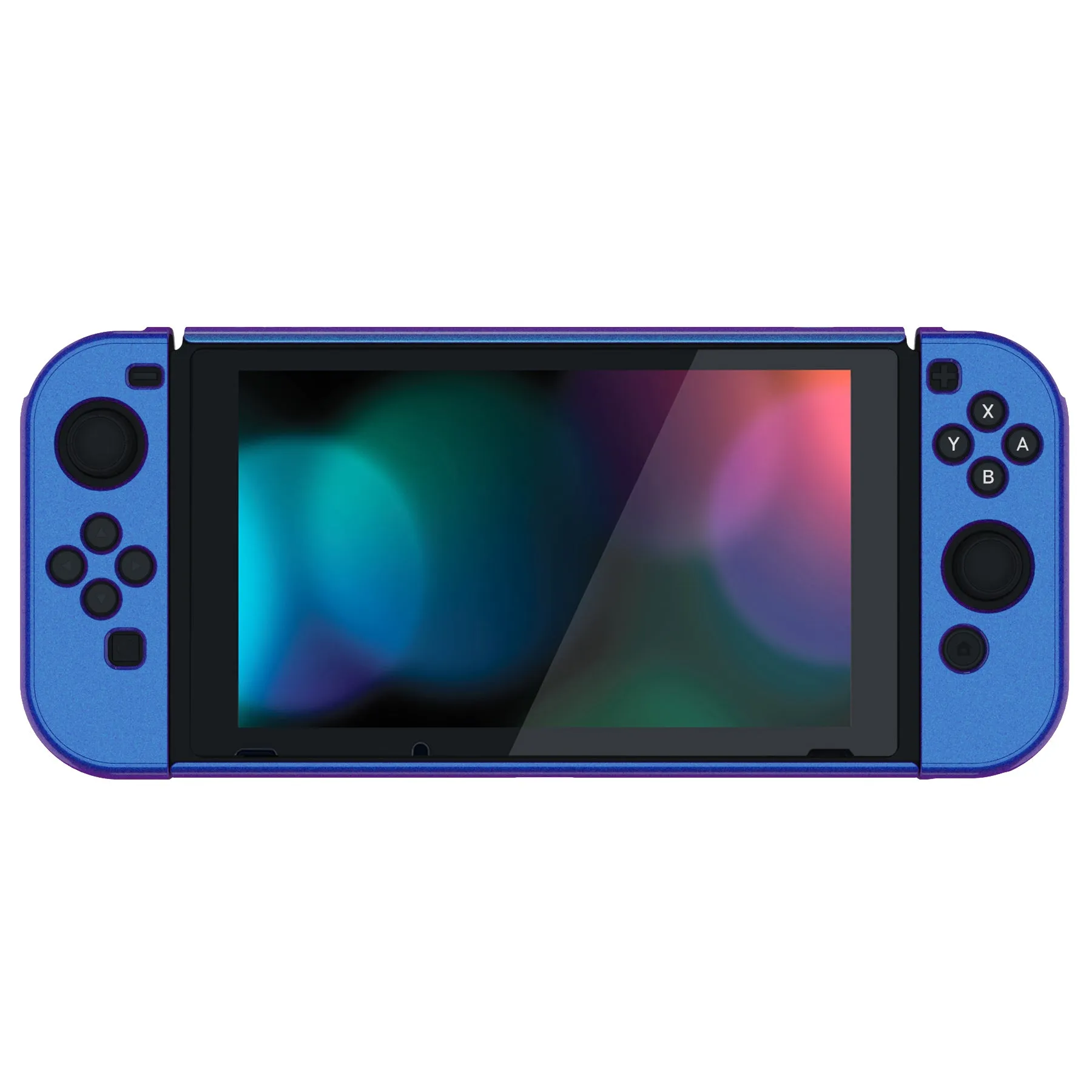 PlayVital UPGRADED Glossy Dockable Case Grip Cover for NS Switch, Ergonomic Protective Case for NS Switch, Separable Protector Hard Shell for Joycon - Chameleon Purple Blue - ANSP3001