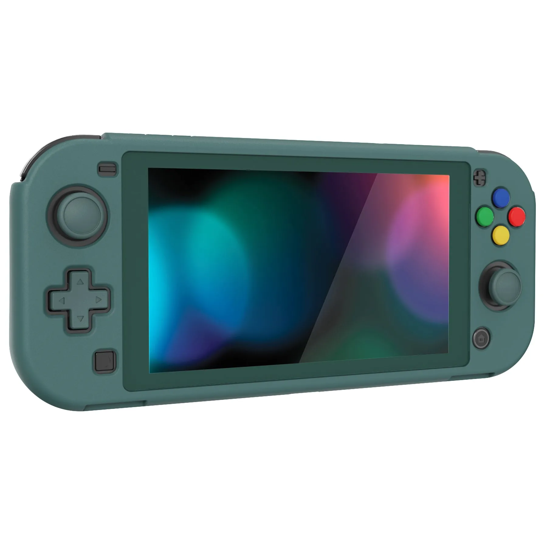 PlayVital ZealProtect Protective Case for Nintendo Switch Lite, Hard Shell Ergonomic Grip Cover for Switch Lite with Screen Protector & Thumb Grip Caps & Button Caps - Hunter Green - PSLYP3017