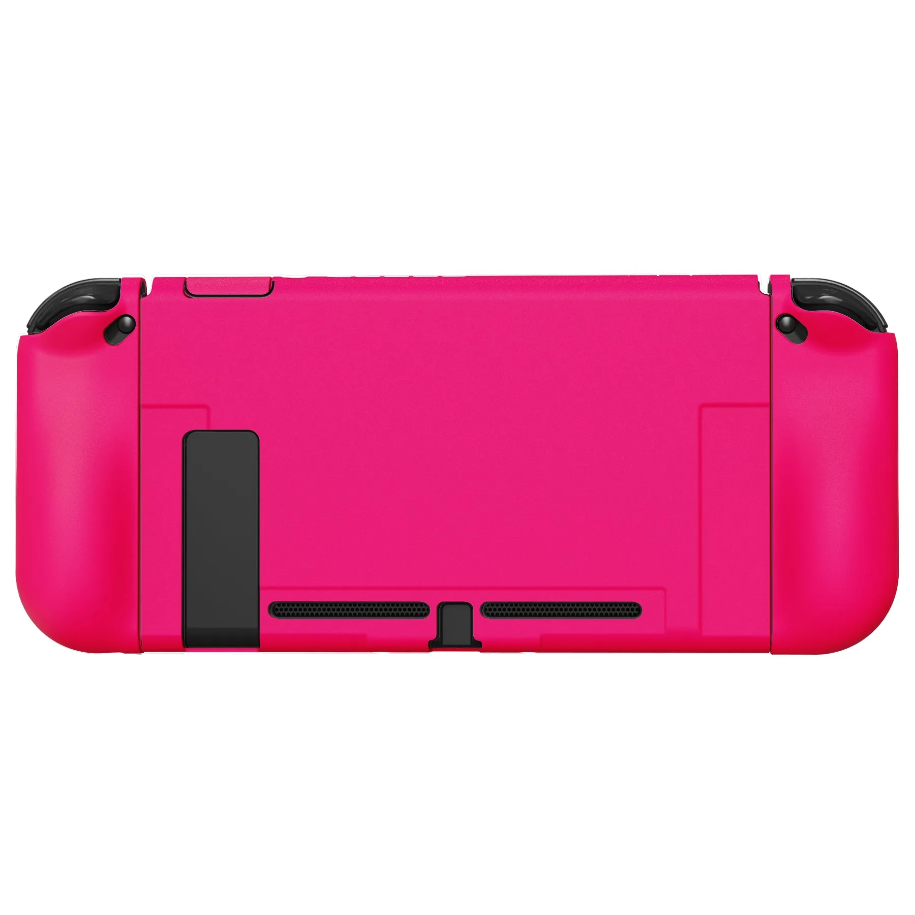 PlayVital ZealProtect Soft Protective Case for Nintendo Switch, Flexible Cover Protector for Nintendo Switch with Tempered Glass Screen Protector & Thumb Grip Caps & ABXY Direction Button Caps - Bright Pink - RNSYM5013