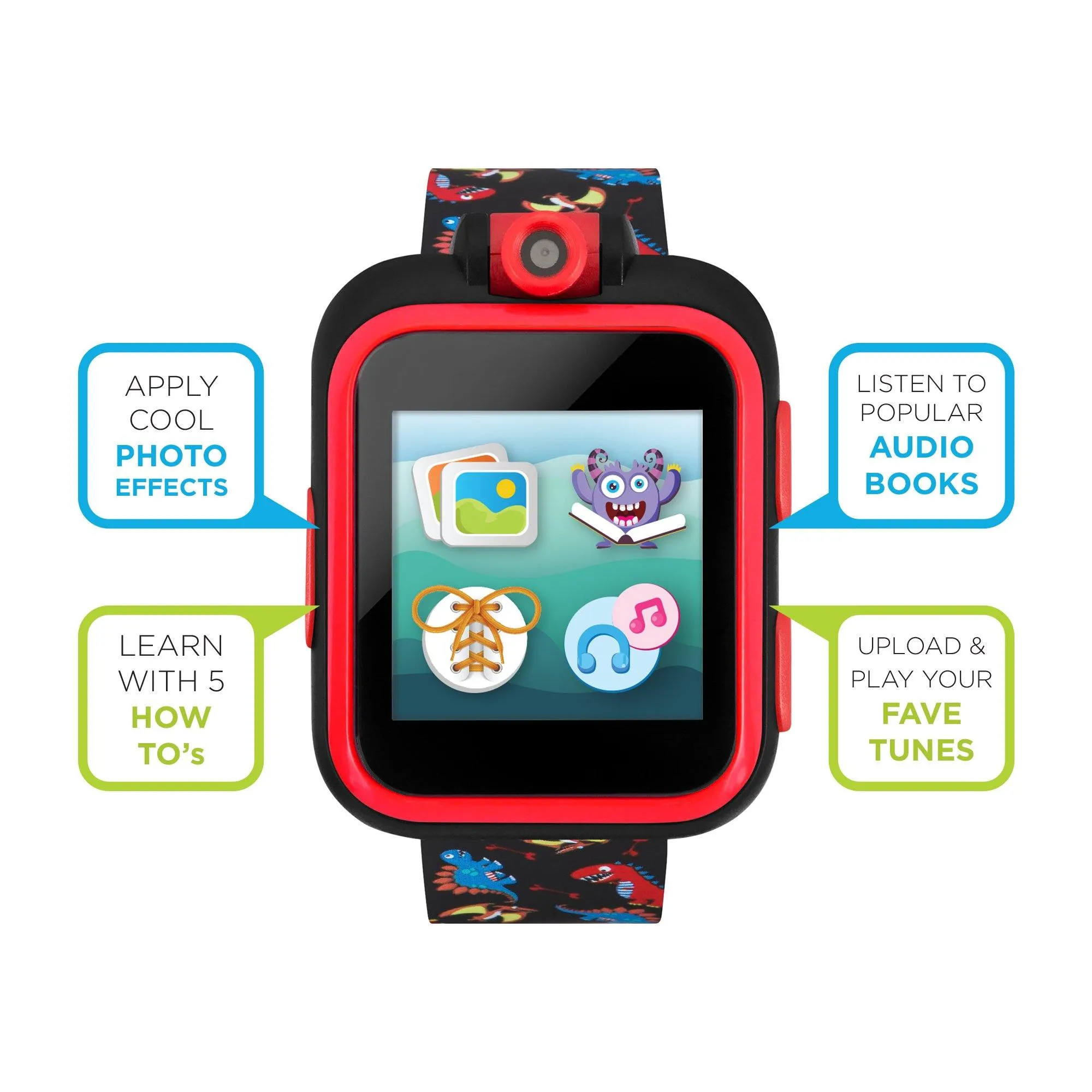 PlayZoom 2 Kids Smartwatch: Black Dinosaur Print