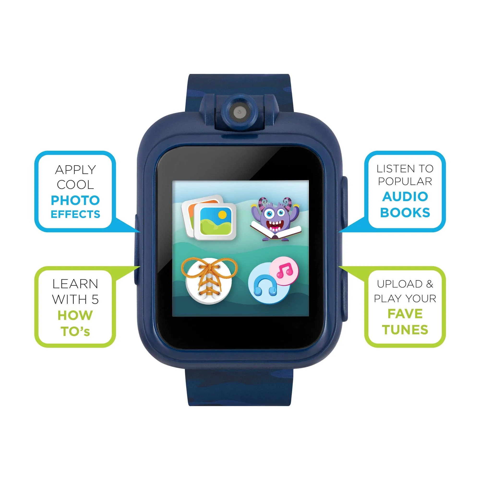 PlayZoom 2 Kids Smartwatch: Blue Camouflage Print